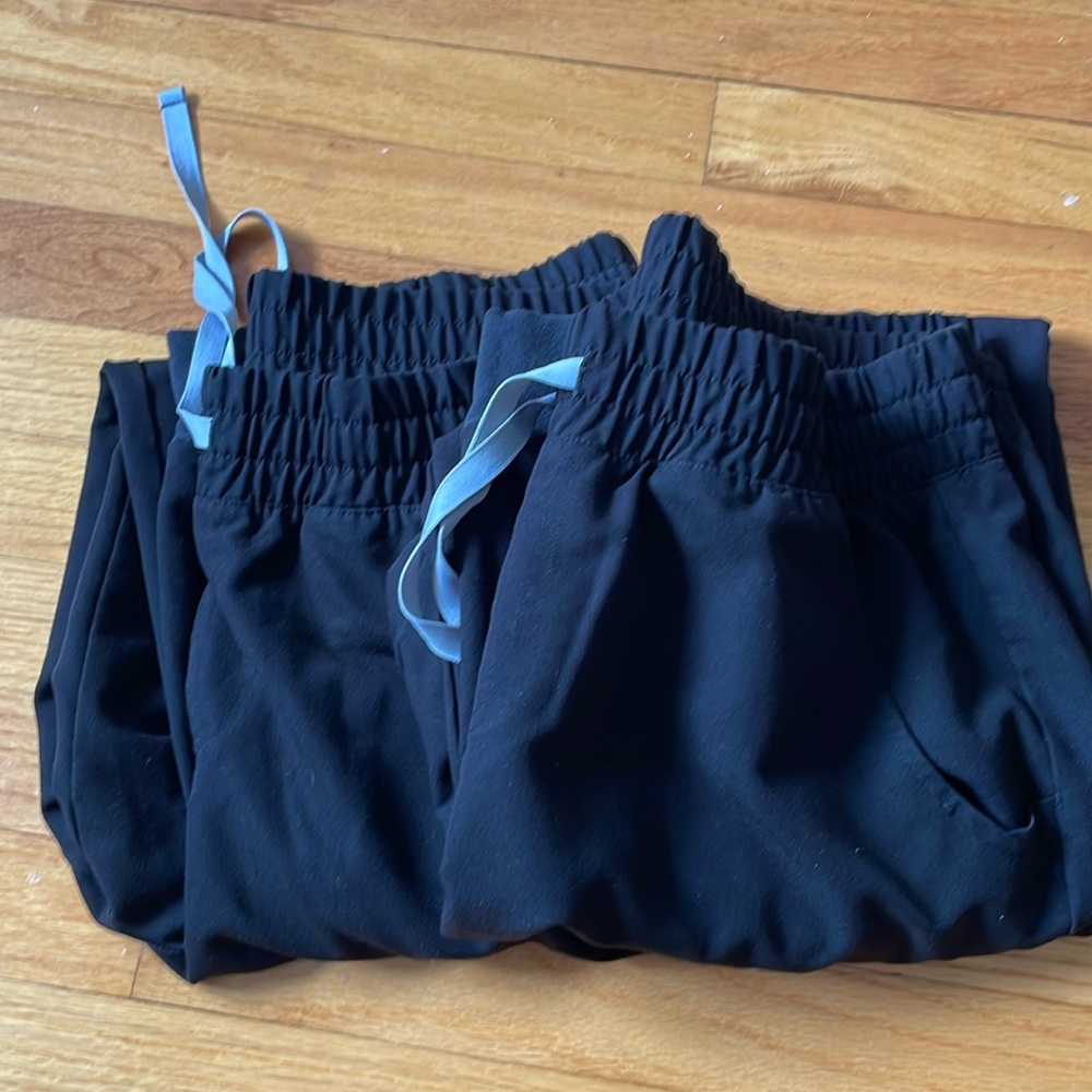 (2) FIGS size Large black Zamora Jogger Scrubs